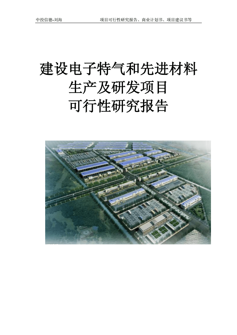 建设电子特气和先进材料生产及研发项目可行性研究报告写作模板-拿地备案.doc